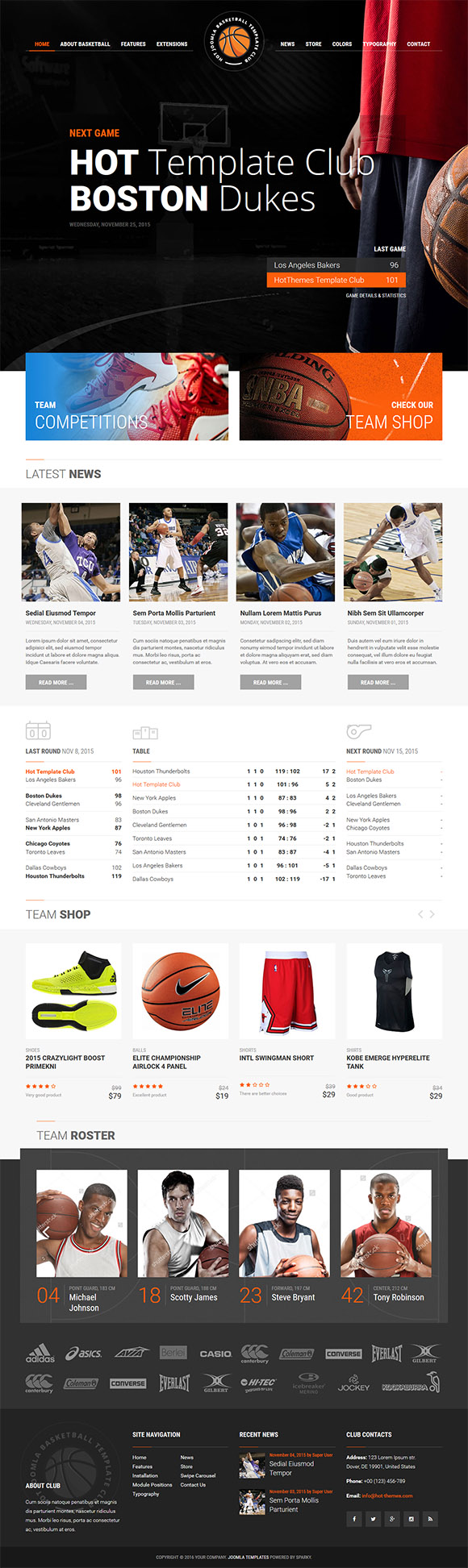 Joomla шаблон HotThemes Basketball